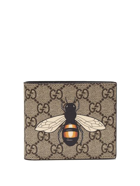 gucci supreme bee bifold wallet|Gucci wallet bifold men authentic.